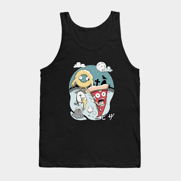 Spooky night pizza Tank Top by MerchBeastStudio